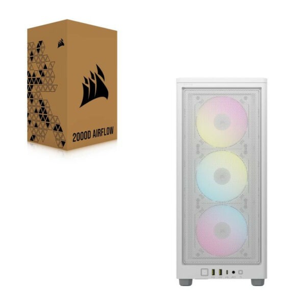 Corsair 2000D RGB Airflow SFF Blanc, Compact et Éclairé – Image 2