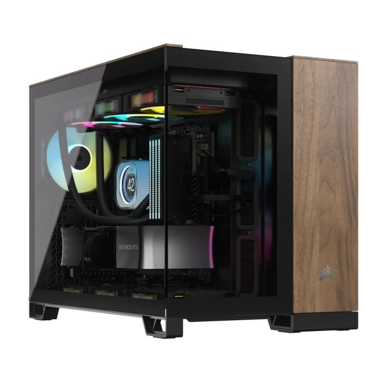 Corsair Midi Tower Noir, Noyer - Élégance et Performance