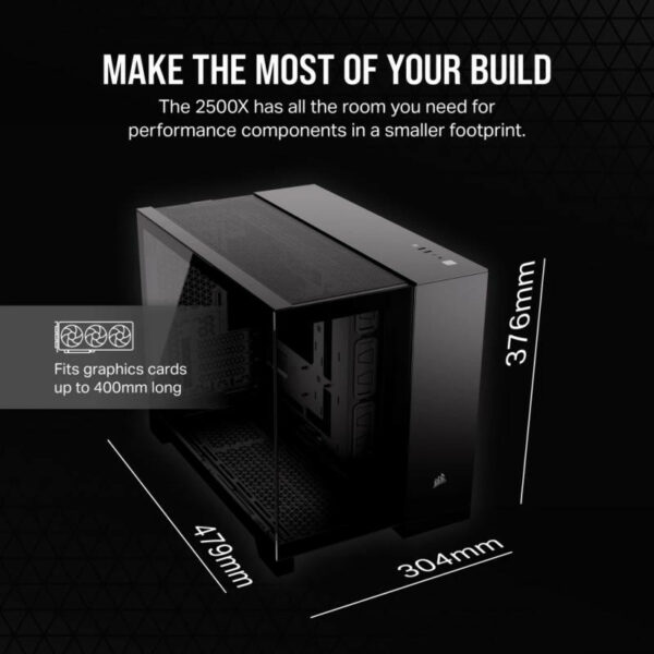 Corsair 2500X Mid Tower Noir, boîtier PC élégant – Image 6