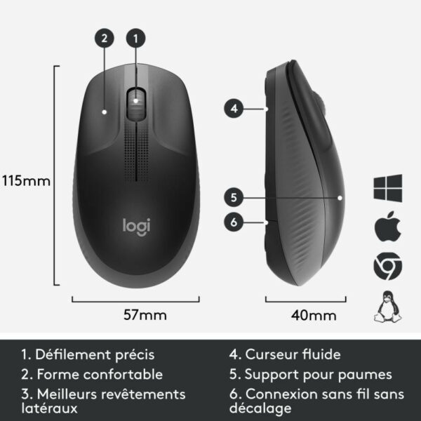Logitech M190 Souris Sans Fil Ergonomique – Image 11