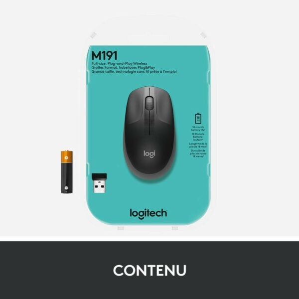 Logitech M190 Souris Sans Fil Ergonomique – Image 12