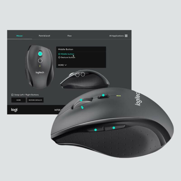 Logitech LGT-M705S Souris Sans Fil Ergonomique