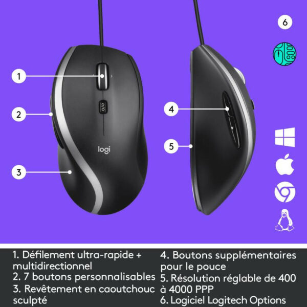 Logitech Filaire M500s Souris Avancée USB – Image 5