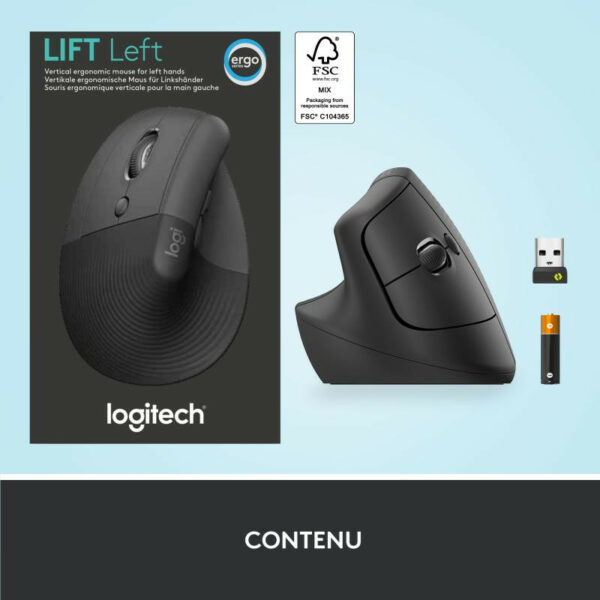 Logitech Souris LIFT LEFT VERTICAL ERGO Bluetooth – Image 14