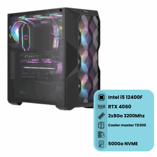 PC HIROS V2 Gaming Mini Tower Noir