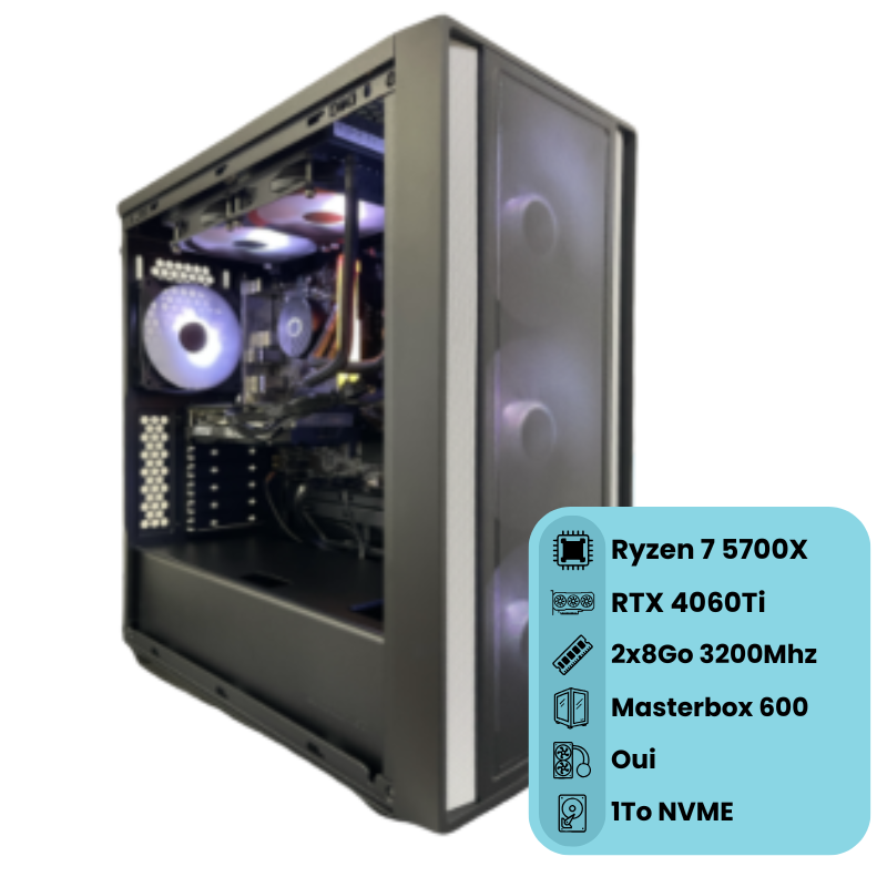 PC OZTIA Gaming avec RTX4060Ti et 1To SSD