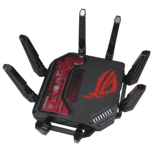 ASUS ROG Rapture GT-BE19000 routeur sans fil Multi-Gigabit Ethernet Tri-bande (2,4 GHz / 5 GHz / 6 GHz) Noir, Rouge – Image 3
