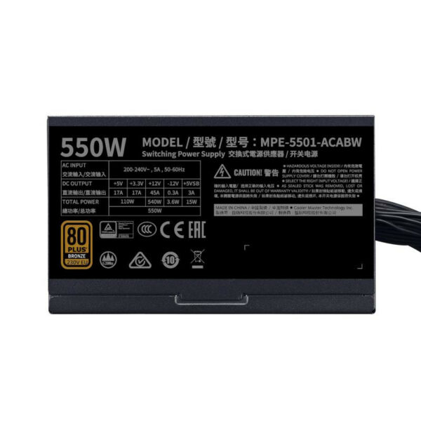 Cooler Master MWE 550 Bronze 230V V2 ATX Noir – Image 3