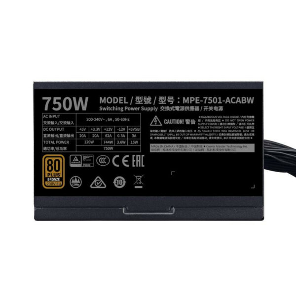 Cooler Master MWE 750 Bronze 230V V2 ATX Noir – Image 3