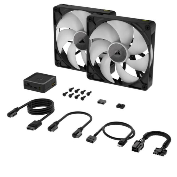 Corsair CO-9051032-WW système de refroidissement d’ordinateur Boitier PC Ventilateur 14 cm Blanc 2 pièce(s) – Image 3
