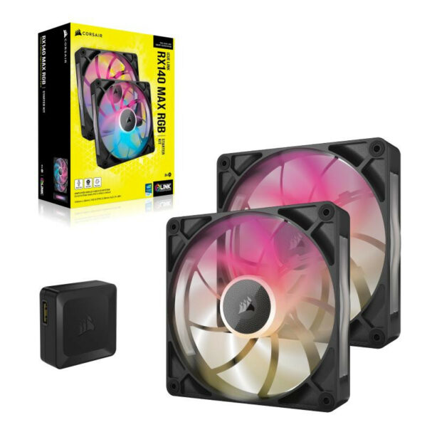 Corsair Kit de démarrage ventilateurs iCUE LINK RX140 RGB Max Dual Fan – Image 4