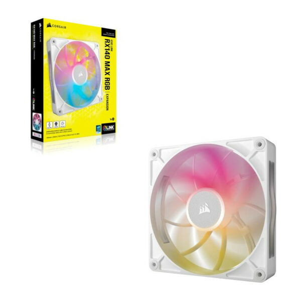 Corsair Kit de démarrage ventilateurs iCUE LINK RX140 RGB Max White Single Fan – Image 4