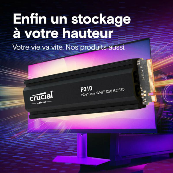 CRUCIAL P310 2T PCIe M.2*CT2000P310SSD5 avec heatsink – Image 6