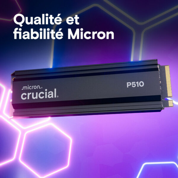 CRUCIAL P510 1TB PCIe Gen5 NVMe 2280 M.2 SSD with heatsink – Image 6