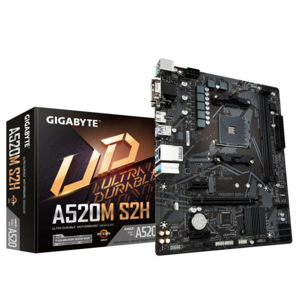 Gigabyte Carte mère A520M S2H - Prend en charge les processeurs