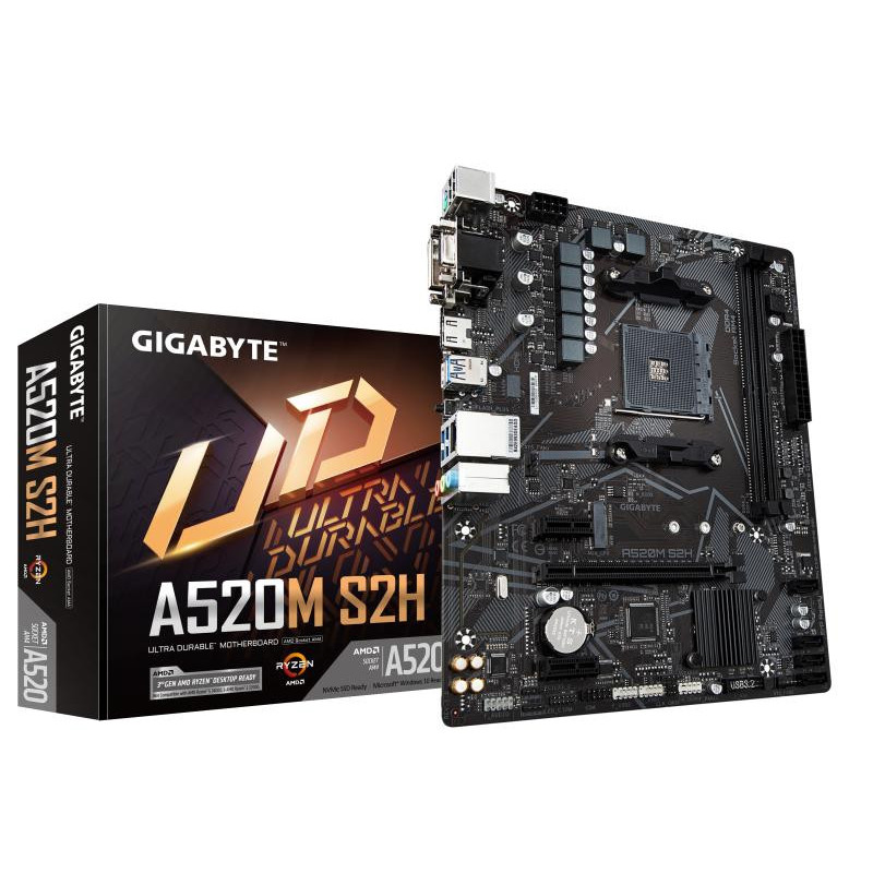 Gigabyte Carte mère A520M S2H - Prend en charge les processeurs