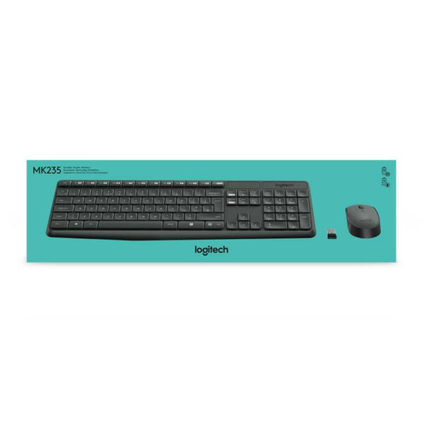 Logitech MK235 clavier Souris incluse Universel USB AZERTY Français Gris – Image 7