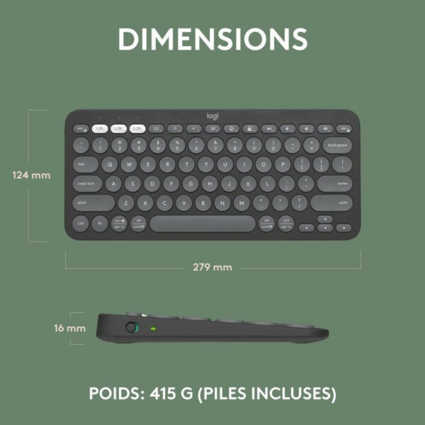 Logitech Pebble Keys 2 K380s Noir – Image 10