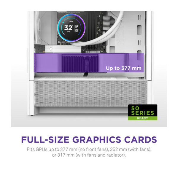 NZXT H3 Flow (2025) micro-ATX Mid-tower Case - All White Color – Image 4