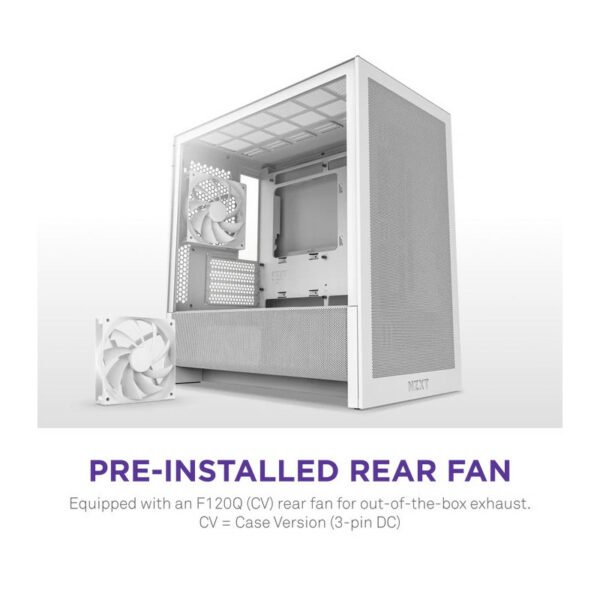 NZXT H3 Flow (2025) micro-ATX Mid-tower Case - All White Color – Image 9