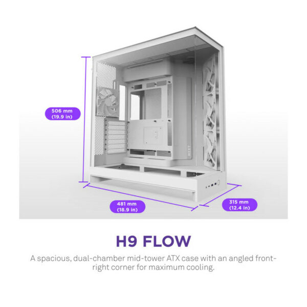 NZXT H9 Flow White – Image 2