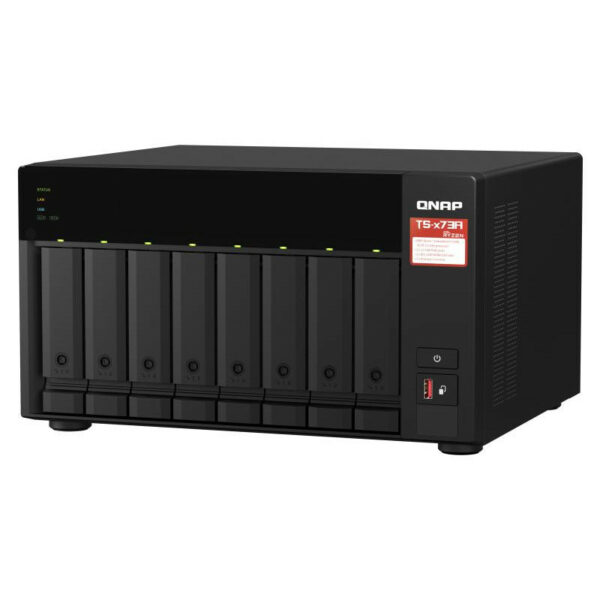 QNAP TS-873A NAS Tower Ryzen Embedded V1500B 8 Go DDR4 Noir – Image 5