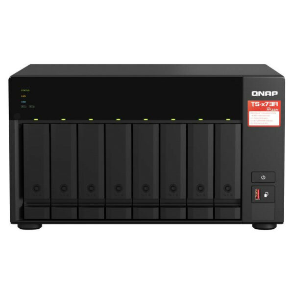 QNAP TS-873A NAS Tower Ryzen Embedded V1500B 8 Go DDR4 Noir